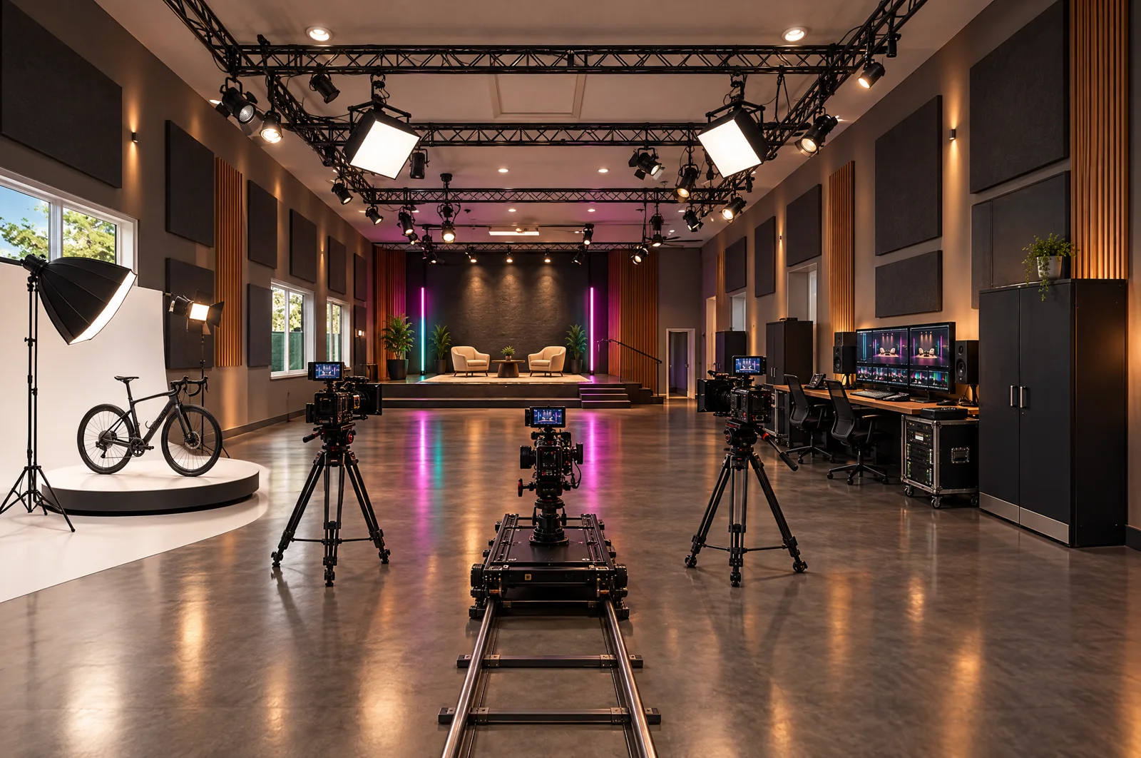 Visualization of the RV garage transformed into a production studio