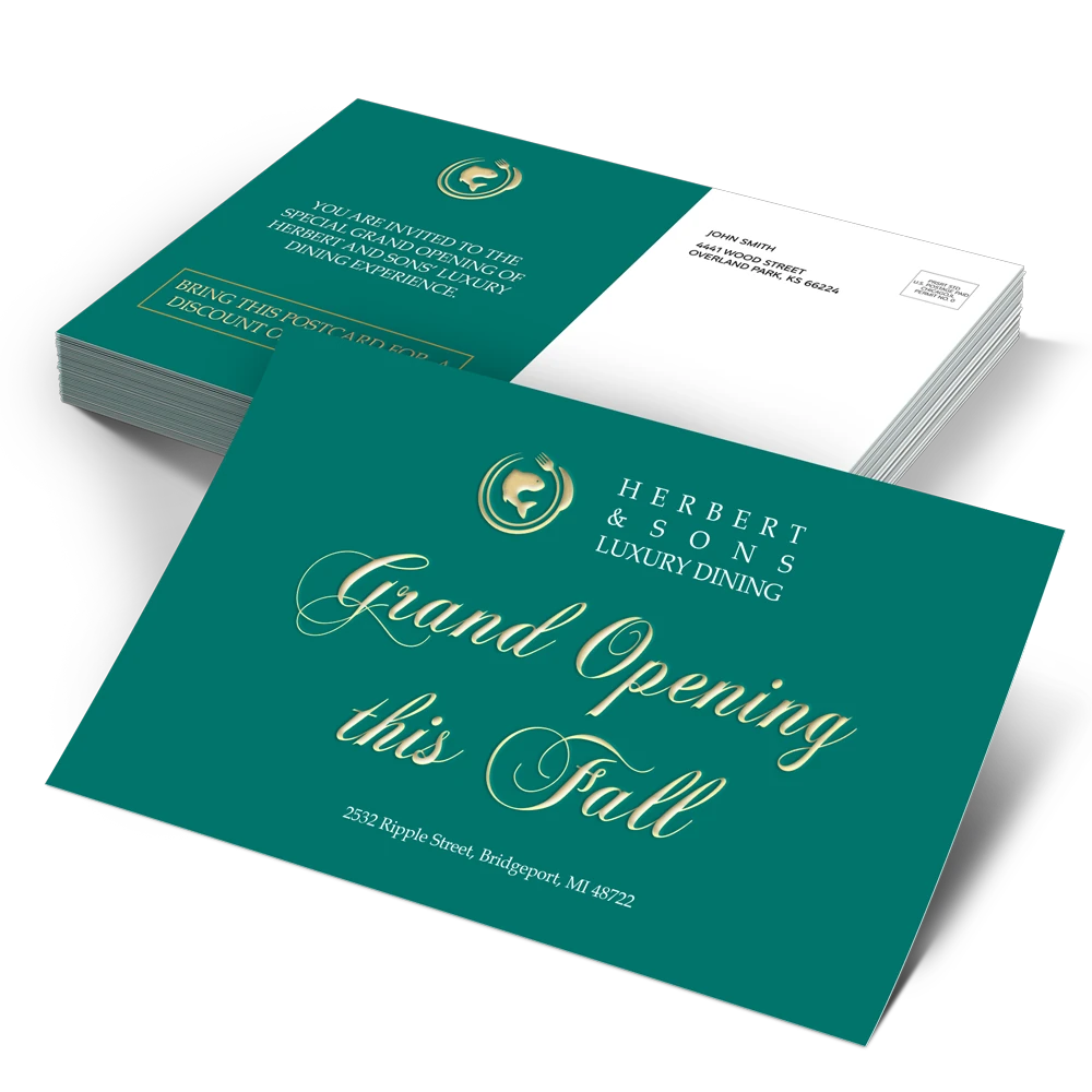 Postcards & mailing projects product example