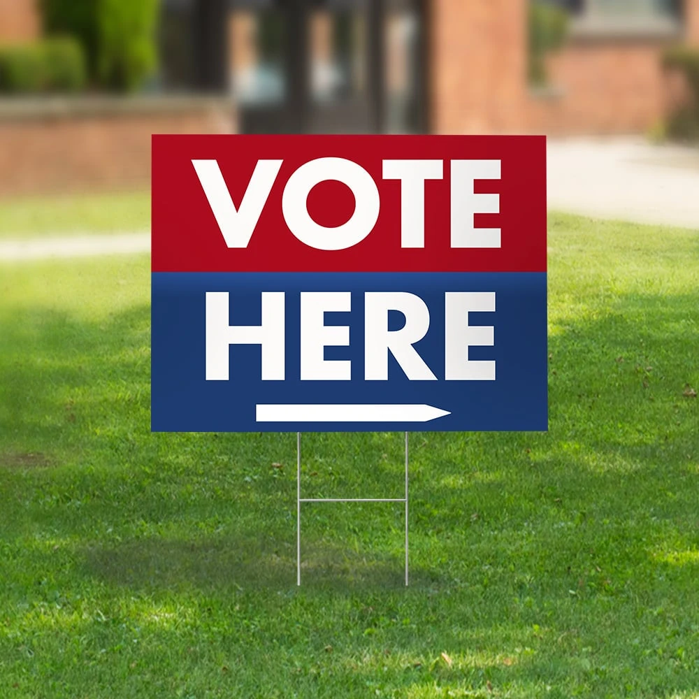 Nonpartisan polling-place yard sign product example