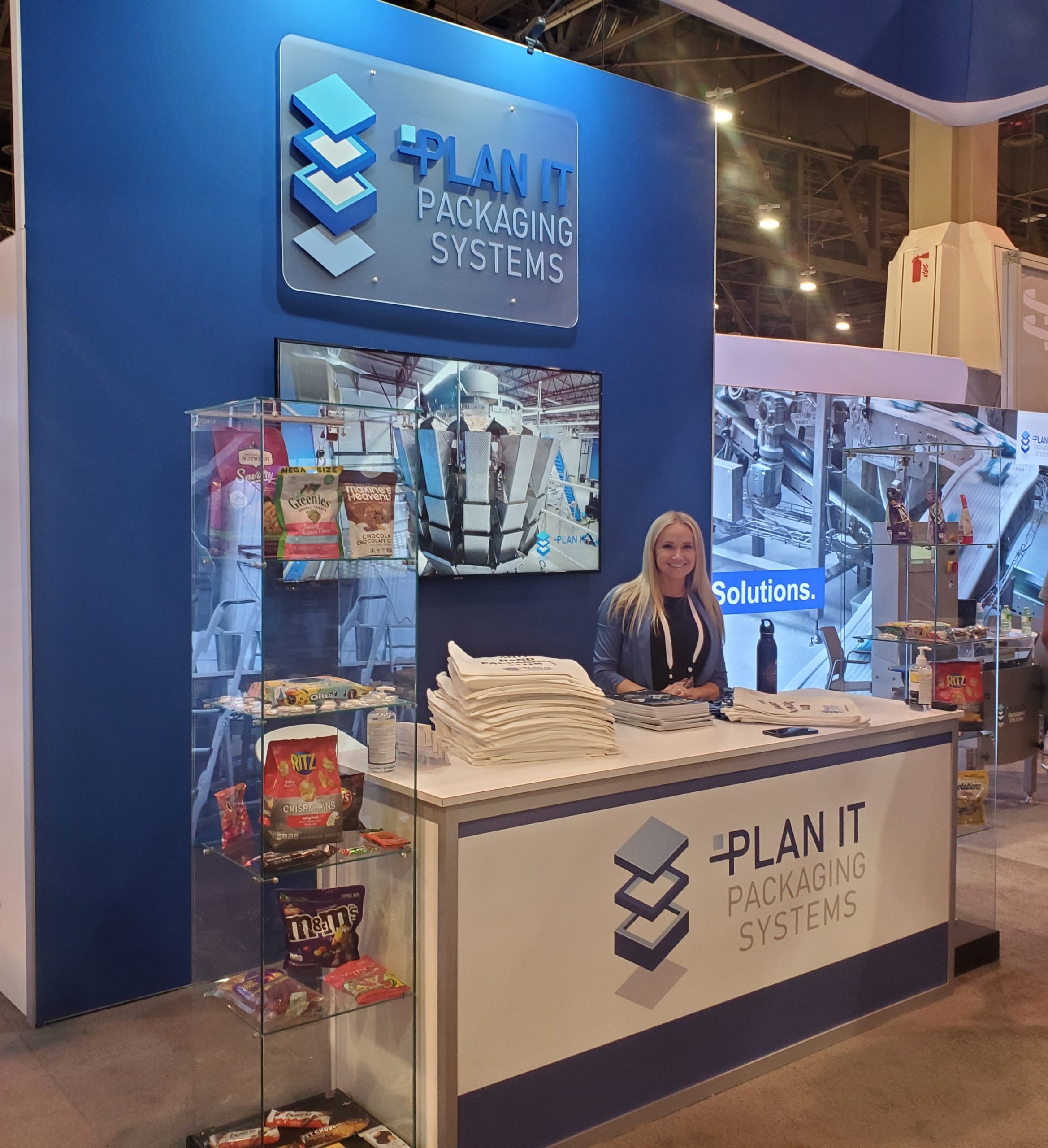 Carly Ross representing a brand at a tradeshow